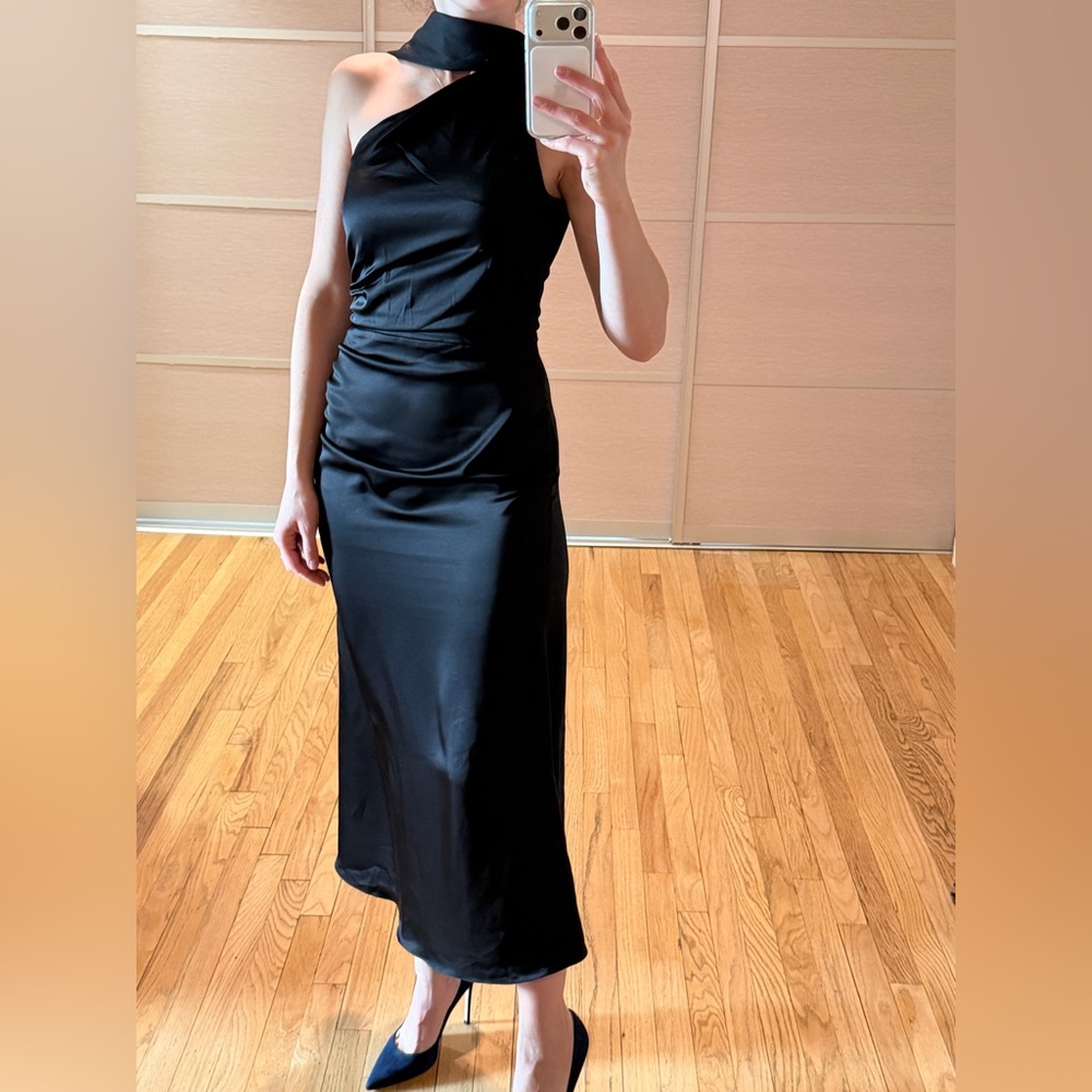 LICHI One Shoulder Midi Dress with Scarf in sz. SMALL